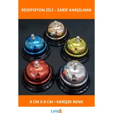 Letsii Renkli Metal Resepsiyon Zili 8cm Şık Tasarım Ofis Otel Mağaza