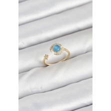 Claris Pirinç Gold Renk Zirkon Taşlı Ay Yıldız Kadın Yüzük