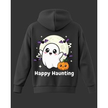 Happy Haunting Baskılı Hallowen Sweatshirt