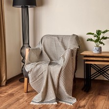 Matmel Soft Waffle Koltuk Şalı - Ekru / Siyah - 120X170 cm