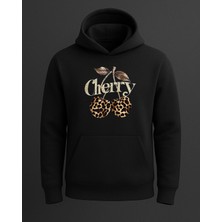 Leoparlı Cherry Baskılı Sweatshirt