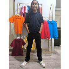 Şimo Butikunisex Çocuk Genç Polo Yaka Kısa Kol Okul Günlük Tişört, Nefes Alabilen Kumaş