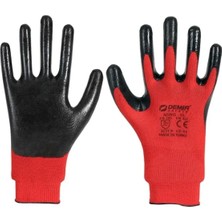 Demir Safety Işçi Eldiveni Kırmızı Siyah 12 Li