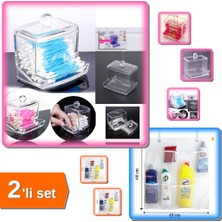 Hereveoyuncak 8 Cepli Askılı Mutfak Banyo Düzenleyici + Kapaklı Kulak Çubuğu Düzenleyici - 2li Set J9K1L2