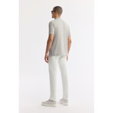 AVVA Erkek Gri Polo Yaka Jakarlı Elastan Regular Fit T-Shirt A51Y1059