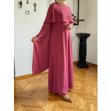 Navra Pelerinli Bel Bağlamalı Elbise 1002