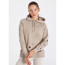 Boboist Kapüşon Yaka Taş Kadın Sweatshırt BB56W207W021