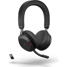 Store Fullf Jabra Evolve2 75 Kablosuz Pc Kulaklık, 8 Mikrofon Teknolojisi, Çift Köpük Stereo Kulaklık, Gelişmiş Aktif Gürültü Iptali, Usb-A Bluetooth Adaptörü ve Ms Takım Uyumluluğu, Siyah