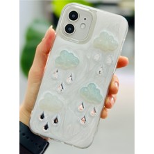 Go Aksesuar Iphone 12 ve 12 Pro Uyumlu Epoksi Bulut Tasarım Oyuncaklı Esnek Silikon Kılıf