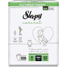 Sleepy Natural 2'li Fırsat Paketi Külot Bez 4 Numara Maxi 82 Adet