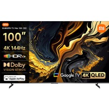 Xiaomi TV Max 100 2025 - 100" 254 4K Ultra HD QLED 144 Hz  AirPlay Destekli Uydu Alıcılı Google Smart TV