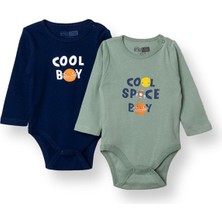 Hellobaby Erkek Bebek 2li Uzun Kol Body Ribana Çıtçıtlı Yaka Uzun Kol