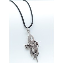 IDR Slipknot Gümüş Kaplama Deri İp Kolye