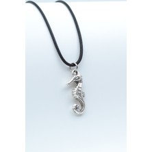 IDR Denizatı Gümüş Kaplama Deri İp Kolye