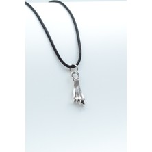 IDR Nah El Hareketi Gümüş Kaplama Deri İp Kolye