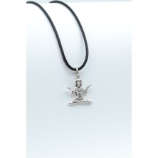 IDR Minimal Yoga Gümüş Kaplama Deri İp Kolye