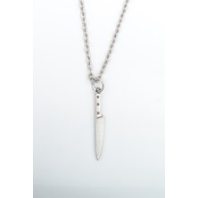 IDR Bıçak - Gastronomi Gümüş Kaplama Düz Zincir Kolye