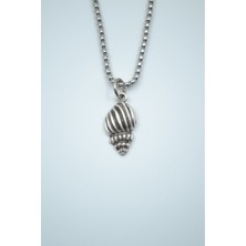 IDR Minimal Deniz Kabuğu Gümüş Kaplama Örme Zincir Kolye