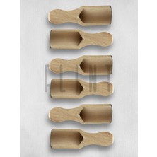 El Yapımı Tahta Ahşap Kahve Şeker Kaşığı Ölçü Kaşığı Bal ve Reçel Kaşığı 8,5 cm 6'lı