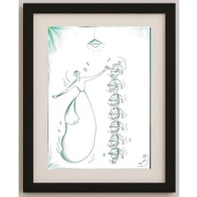 Karikatural He Xin 29X21CM Orijinal Karikatür Tablo