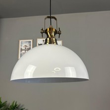 Bamyum Linate Beyaz Yeni Eskitme Başlık Avize Tekli Sarkıt Salon Kuaför Dekoratif Aydınlatma