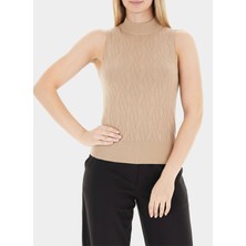 Armani Exchange Dik Yaka Standart Düz Beyaz Kazak Kadın XW001318
