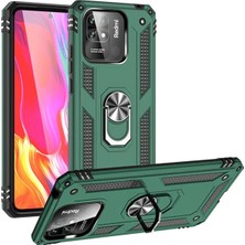 Xiaomi Redmi 10C Kılıf Sofya Yüzüklü Silikon Kapak - Yeşil - FKU5248-9305