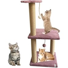 Nursoft Mega Boy Step Kedi Tırmalama Tahtası Gül Kurusu 80 cm Yüksek Kaliteli Welsoft Kumaş