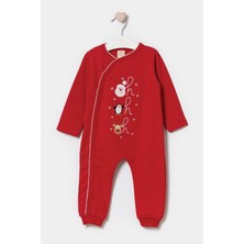 Le Mabelle Kırmızı  Yılbaşı Tema Baskılı Kız Bebek Tulum - Nixie