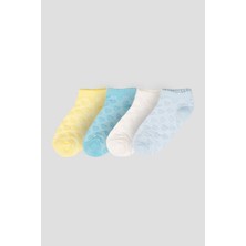 Defne Baby 4 Çift Yazlık Pamuklu Kız Çocuk Patik Çorabı