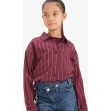 DeFacto 2'li Takım Poplin Gömlek Tişört Kız Çocuk G3254A825WN