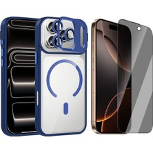 Vendas iPhone 17 Pro Max Kılıf Standlı ve Kamera Lens Hediyeli M-Safe Şarj Özellikli Zore Etro Kapak + Hayalet Ekran Koruyucu
