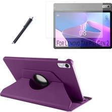 Wowacs Lenovo Tab P11 2.nesil 11.5 Inç TB-350FU Kılıf Dönebilen Standlı Tablet Kılıfı + Ekran Koruyucu + Kalem