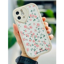 Go Aksesuar Iphone 12 ve 12 Pro Uyumlu Kaplama Mini Çiçek Tasarımlı Yumuşak Silikon Kamera Korumalı Kılıf