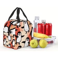 Ada Çanta Kırtasiye Beslenme Çantası Izoleli Sıcak Soğuk Koruma Penguen Figürlü