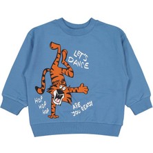 Civil Boys Civil Sweatshirt Lets Dance Baskılı Indigo Renk Erkek Çocuk 2-5 Yaş Uzun Kollu Oversize