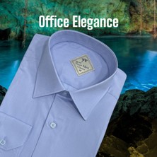 Eren Style Klasik %100 Cotton Uzun Kollu Terletmeyen Kışlık Flanel Kumaş Mavi Gömlek (Regular Kalıp)