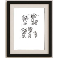 Karikatural Lui Miao 29X21CM Orijinal Karikatür Tablo