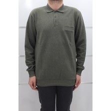 Santa Fistan Store Erkek Düz Klasik Kesim Rahat Kalıp Polo Yaka Tek Cepli Selanik Kumaşlı Kışlık Kazak