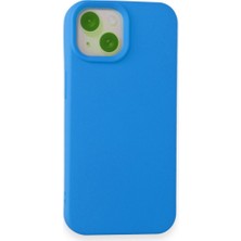 Techno Guru iPhone 15 Kılıf Içi Kadife Kaplı Nano Silikon Kapak - Mavi