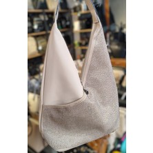 Ada Çanta Kırtasiye Kadın Omuz Çantası Siyah Taşlı N1030