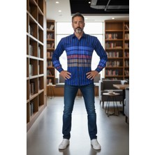 Eren Style Klasik %100 Cotton Uzun Kollu Terletmeyen Kışlık Flanel Kumaş Kareli Gömlek (Regular Kalıp)