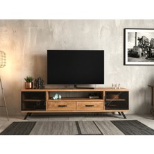 Raweyn Modus Doğal Ahşap Çekmeceli Tv Ünitesi - 210CM