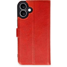 iPhone 16 Kılıf Trend S Plus Kapaklı Kılıf - Kırmızı - FKU3731-3304