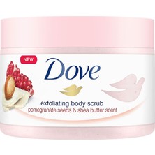 Dove Vücut Peelingi 225ML Beyaz Nar Çekirdeği ve Shea Yağı ile Nemlendirici Etki Sunar