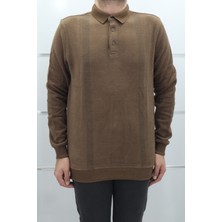 Santa Fistan Store Erkek Desenli Spor Kesim Normal Kalıp Polo Yaka Selanik Kumaşlı Kışlık Kazak