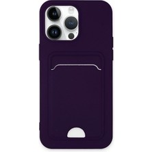 iPhone 14 Pro Max Kılıf Kelvin Kartvizitli Silikon - Derin Mor - FKU1122-7587