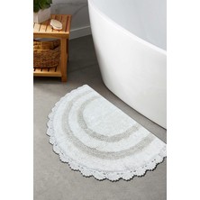 Chilai Home Half Ekru %100 Pamuklu Tekli 80X50 cm Banyo Paspas Seti