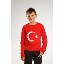 Ajn 23 Nisan 19 Mayıs 29 Ekim 10 Kasım Tshirt Pamuk Penyeler Kız Erkek Unisex Bayrak Kırmızı Uzun Kollu