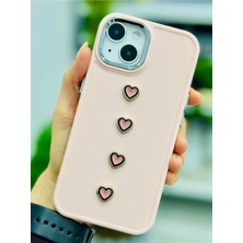 Go Aksesuar Iphone 13 - 14 ve 15 Uyumlu 4 Pembe Kalp Oyuncak Tasarımlı Esnek Silikon Kılıfı